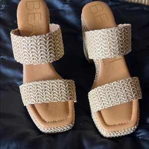 Elegant Tan Woven Sandals